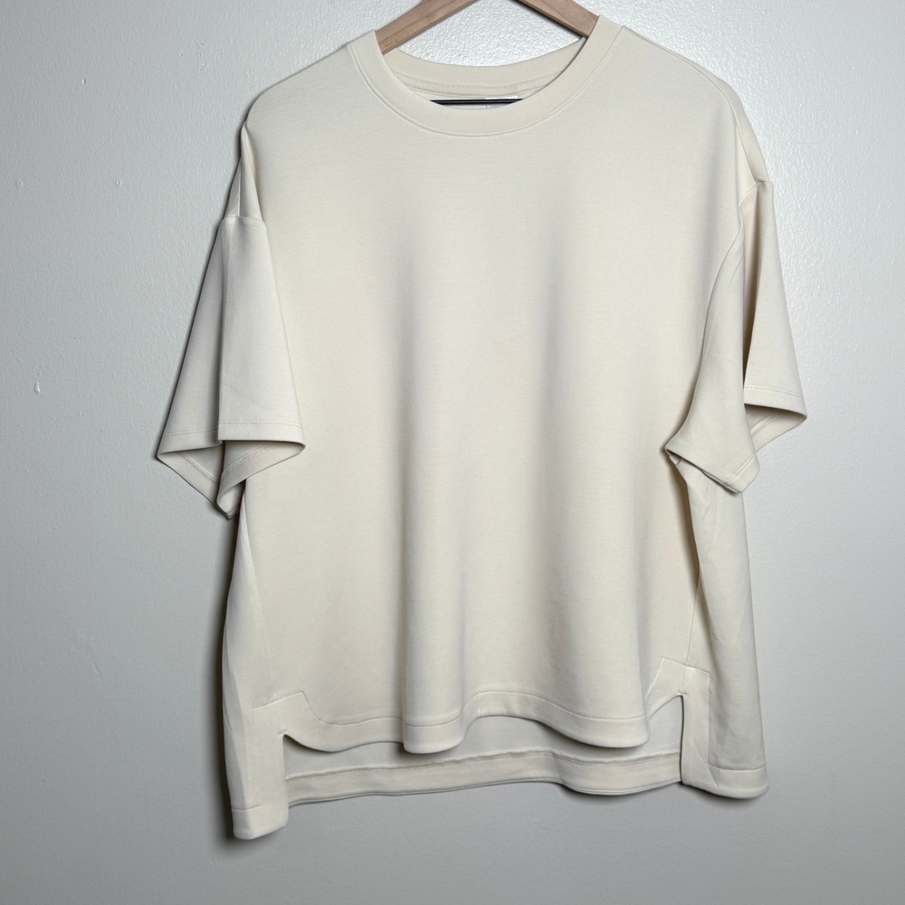Member's Mark NEW Womens XXL Short Sleeve Luxe Tee Cream Off White Modal Relaxed